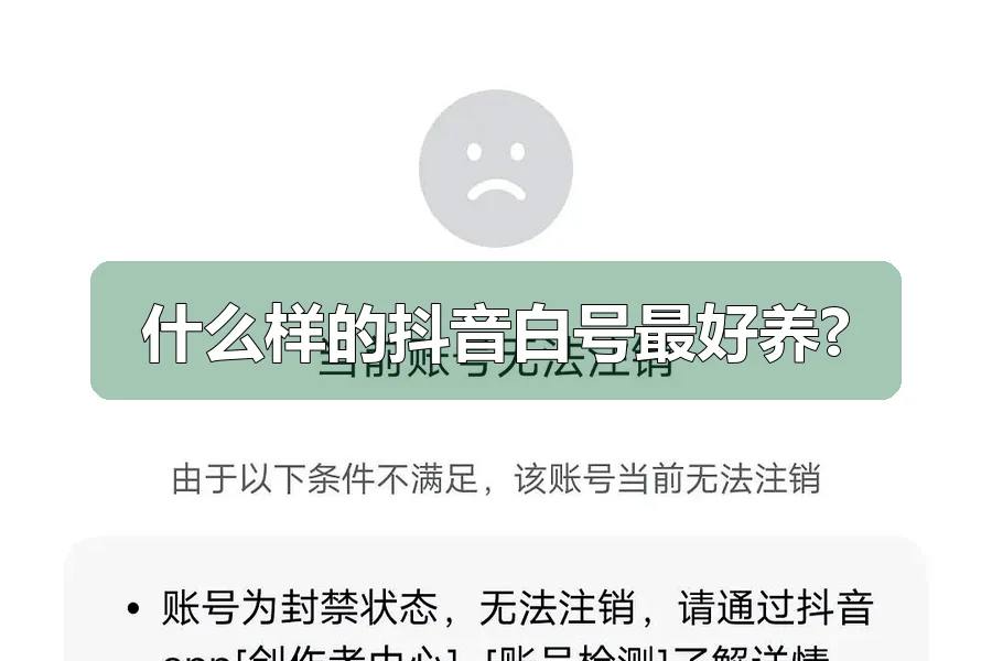 什么样的抖音白号最好养?