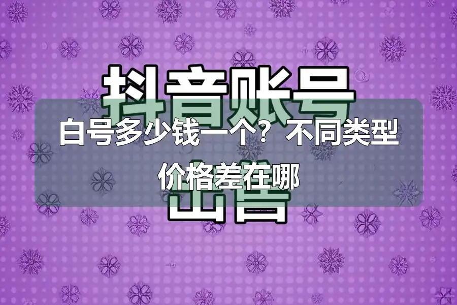白号多少钱一个?不同类型价格差在哪
